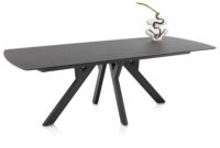 Vegas, eetkamertafel 230 x 100 cm - keramiek op glas - Antraciet - Afbeelding 2