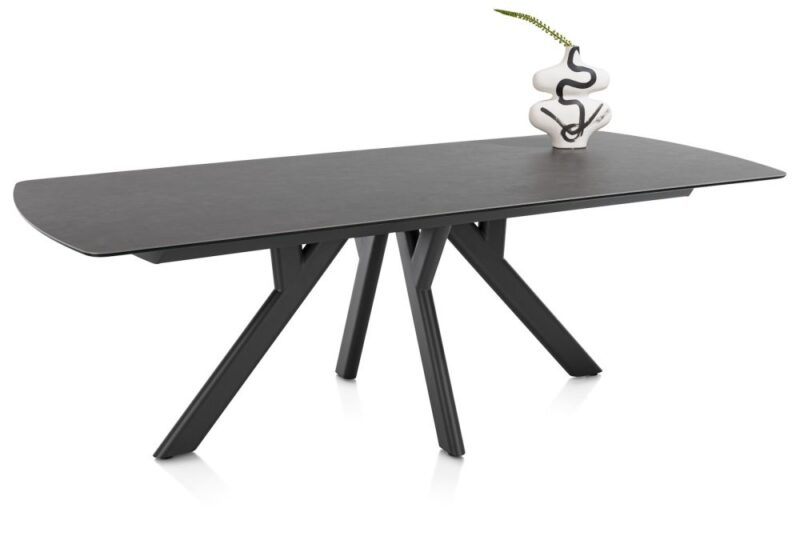 Vegas, Eetkamertafel 230 X 100 Cm - Keramiek Op Glas - Antraciet - Afbeelding 2