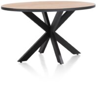 Avalox, table de bar ronde 150 x 120 cm - couleur oak natural vintage - centrale pied - Image 2