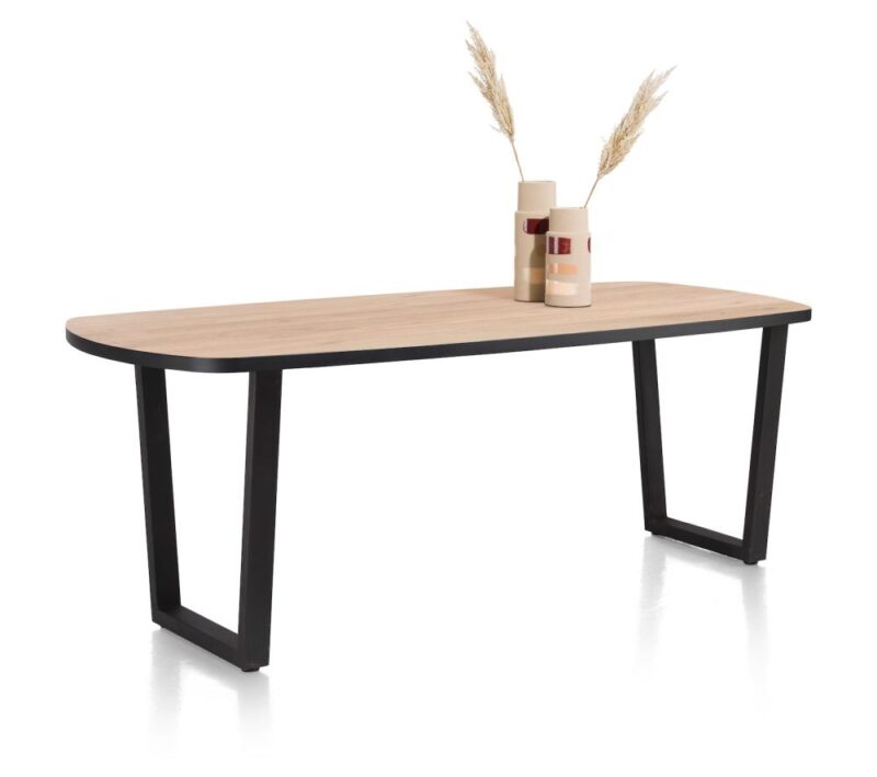 Avalox, Bartafel Ovaal 210 X 110 Cm - Kleur Oak Natural Vintage - V Poot - Afbeelding 2