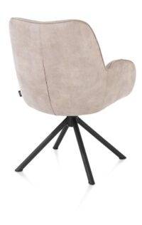 Riley, chaise &agrave; accoudoirs - pi&eacute;tement noir 4-pieds avec relax - pivotante - confort ressorts - tissu Taurus - caillou - Caillou - Image 3