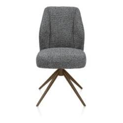 Baya, eetkamerstoel - draaibaar + relax - steelbrown - pocketvering - stof Sevilla - Antraciet