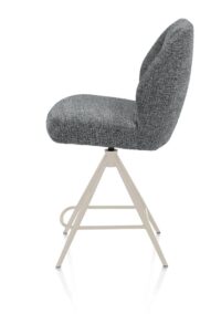 Baya, barstoel - draaibaar - crème - pocketvering - stof Sevilla - Antraciet - Afbeelding 3