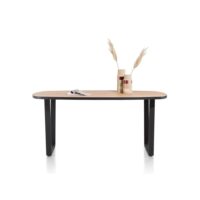 Avalox, bartafel ovaal 210 x 110 cm - kleur oak natural vintage - V poot