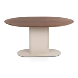Brianza, eetkamertafel 150 x 120 cm - walnoot fineer - Steel Brown
