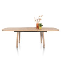 Pavarotti, table à rallonge 190 (+ 60) x 110 cm - pieds de table (4) avec accent bois