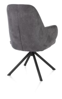 Melle, armstoel zwart frame - draaibaar - stof Calabria - antraciet - Antraciet - Afbeelding 3