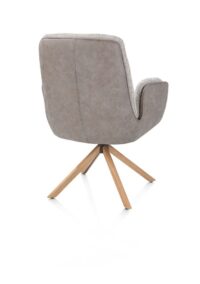 Theros, Fauteuil 4 pieds ch&ecirc;ne naturel - pivotant - tissu oregon/s&eacute;ville - Caillou - Image 3