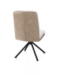 Theros, eetkamerstoel 4-poots zwart frame - draaibaar - stof Oregon/Sevilla - beige - beige - Afbeelding 3