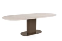 Brianto, eetkamertafel 240 x 100 cm - keramiek blad - Travertin - Afbeelding 2