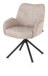Riley, chaise &agrave; accoudoirs - pi&eacute;tement noir 4-pieds avec relax - pivotante - confort ressorts - tissu Taurus - caillou - Caillou - Image 2
