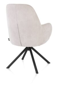 Melle, armstoel zwart frame met relaxsysteem - draaibaar - stof Calabria - antraciet - Kiezel - Afbeelding 3