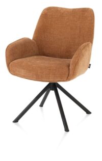 Riley, armstoel 4-poots zwart frame - draaibaar + pocket - stof Cadiz - koper - koper - Afbeelding 2