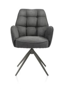 Bell, chaise &agrave; accoudoirs - pi&eacute;tement graphite - pivotante - confort ressorts - tissu calabria - Anthracite