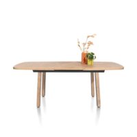 Pavarotti, table &agrave; rallonge 160 (+ 50) x 110 cm - pieds de table (4) avec accent bois