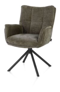 Juna, armstoel - zwart frame - draaibaar - stof Livigno - Donkergroen - Afbeelding 2
