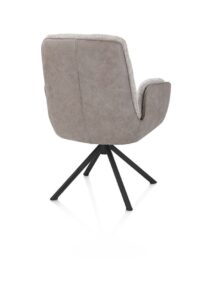 Theros, armstoel 4-poots zwart frame met relaxsysteem - draaibaar - stof Oregon/Sevilla - bei - Kiezel - Afbeelding 3