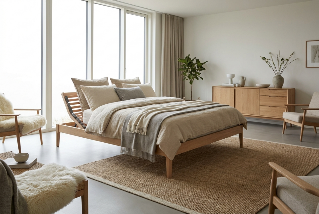 Lattenbodem 160X200 In Een Scandinavische Slaapkamer Bij Meubelen Moens Sommiers 160X200