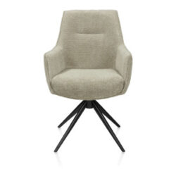 Theo, Fauteuil, tissu Vada, pivotant à 360 degrés, cadre noir, poche - Sauge verte