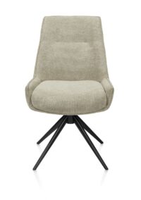 Theo, eetkamerstoel - vast - rough off black - pocket - Vada - Salie groen