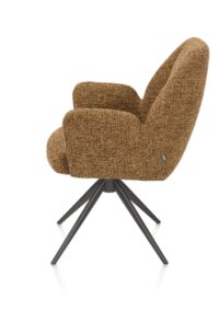 Baya, armstoel - grafiet - pocketvering - stof Sevilla - Okergeel - Afbeelding 3