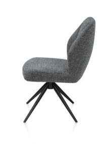 Baya, eetkamerstoel - zwart - pocketvering - stof Sevilla - Antraciet - Afbeelding 3