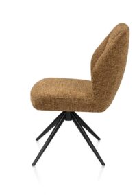 Baya, eetkamerstoel - zwart - pocketvering - stof Sevilla - Okergeel - Afbeelding 3