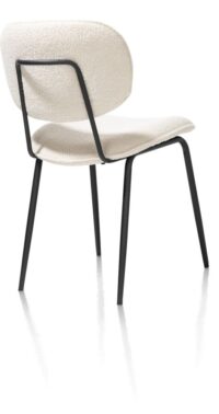 Lexi, eetkamerstoel - zwart frame (ROB) - stof Avicci - Creme - Afbeelding 2