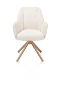 Baya, armstoel - draaibaar - naturel - pocketvering - stof Sevilla - Creme
