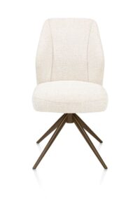 Baya, eetkamerstoel - steelbrown - pocketvering - stof Sevilla - Creme