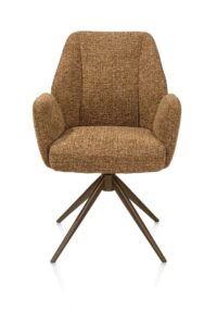 Baya, armstoel - steelbrown - pocketvering - stof Sevilla - Okergeel