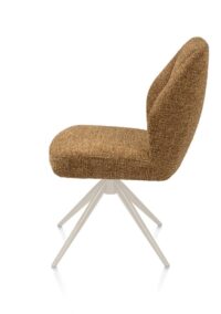 Baya, eetkamerstoel - crème - pocketvering - stof Sevilla - Okergeel - Afbeelding 3