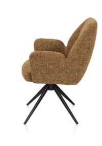 Baya, armstoel - zwart - pocketvering - stof Sevilla - Okergeel - Afbeelding 3
