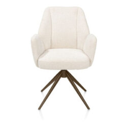 Baya, armstoel - steelbrown - pocketvering - stof Sevilla - Creme