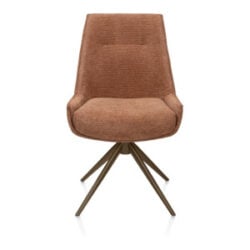 Theo, chaise - pivotant avec fonction relax - steel brown - confort ressorts - Sevilla - cuivre