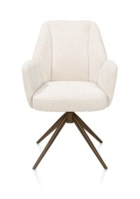 Baya, armstoel - steelbrown - pocketvering - stof Sevilla - Creme