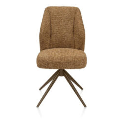 Baya, eetkamerstoel - steelbrown - pocketvering - stof Sevilla - Okergeel