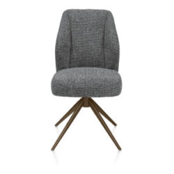 Baya, eetkamerstoel - steelbrown - pocketvering - stof Sevilla - Antraciet