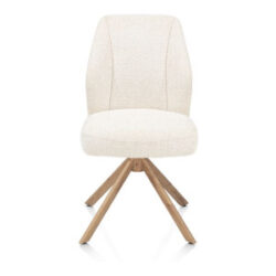 Baya, eetkamerstoel - draaibaar + relax - naturel - pocketvering - stof Sevilla - Creme
