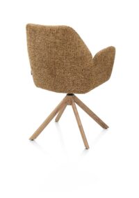Baya, armstoel - draaibaar - naturel - pocketvering - stof Sevilla - Okergeel - Afbeelding 2