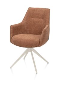 Theo, armstoel - draaibaar met kantelfunctie - crème - pocket - Vada - koper - Afbeelding 2