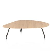 Mogana, Table basse 120 x 75 cm placage de chêne, pieds brun acier - natural