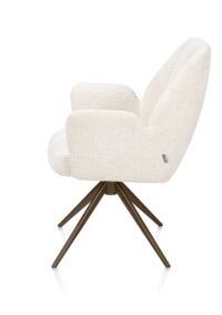 Baya, armstoel - steelbrown - pocketvering - stof Sevilla - Creme - Afbeelding 3