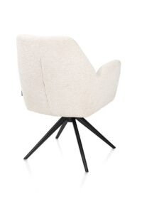 Baya, armstoel - zwart - pocketvering - stof Sevilla - Creme - Afbeelding 2