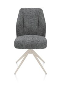Baya, eetkamerstoel - crème - pocketvering - stof Sevilla - Antraciet