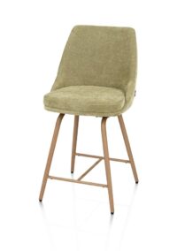 Jaxie, Barstoel stof, draaibaar frame houtstructuur - Groen - Afbeelding 2