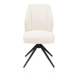 Baya, eetkamerstoel - zwart - pocketvering - stof Sevilla - Creme