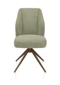 Baya, eetkamerstoel - steelbrown - pocketvering - stof Sevilla - Olijf