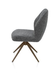 Baya, eetkamerstoel - steelbrown - pocketvering - stof Sevilla - Antraciet - Afbeelding 3