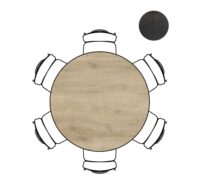 Arvada, table 140 cm. - ronde - pied central court - natural - Image 2